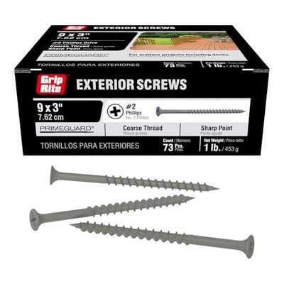 Grip-Rite PTN3S1 3-Inch 8 Coarse Thread Exterior Screw with Bugle Head, 1 Pound