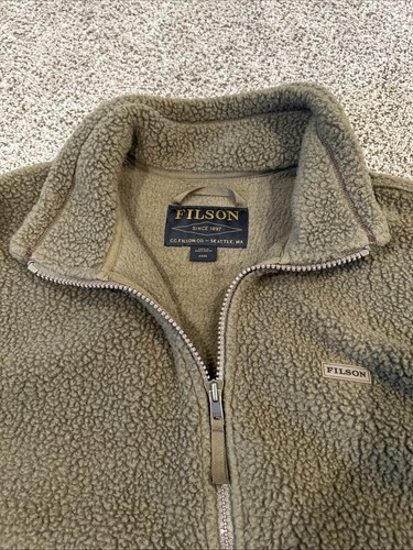 Filson Sherpa Fleece Vest 20192628 Marsh Olive Dark Army Retro CC - Picture 2 of 16