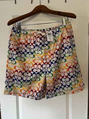 Coach Pride Swim Trunks Size Medium Men's Multicolor Rainbow