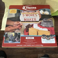 S'mores Maker Red Campfire Kit Indoor Outdoor Sterno (Complete) Never Used 