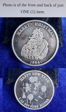 1984 Merry Christmas Kids & Happy New Year 1 Troy Oz 999 Fine Silver Round 95.00 per troy oz
