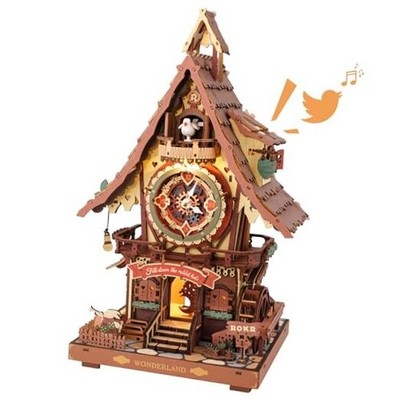 3D Wooden Puzzles for Adults, Cuckoo Clock Model Kit, Room Home Decor DIY