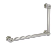 Allied Brass CU-GRSR1218-PNI Cube Design Smooth 90 Deg. Right Hand Grab Bar - 12