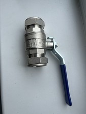 28mm Level Ball Valve Full Bore / Blue Handle / Stainless Steel