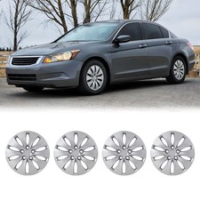 For 2008-2012 Honda Accord Sedan 16 Silver Hubcaps Full Wheel Covers Steel Rims