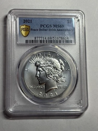2021 SILVER PEACE DOLLAR PCGS MS69 100TH ANNIVERSARY ISSUE