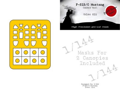 Dead Design Models VM144012 1:144 P-51B/C Mustang Baldachin Rahmen Lackmaske