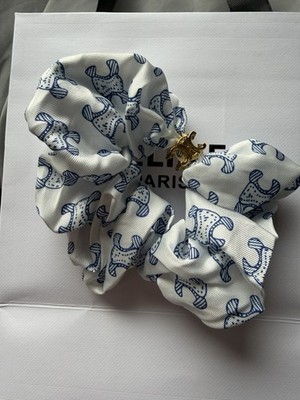 Celine Scrunchie  - Blau/ Weiß