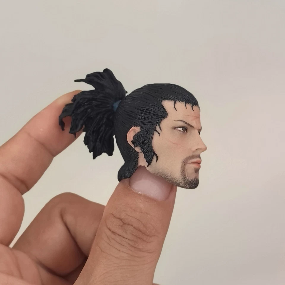 Cabeza masculina samurai japonesa escala 1/6 esculpida para cuerpo de figura de acción TBL de 12" PH Foto 3 de 4