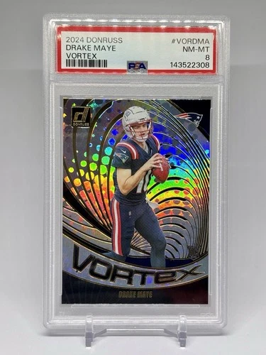 2024 Drake Maye Panini Donruss Vortex #VOR-DMA Rookie PSA 8