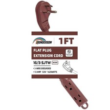 3-Outlets Flat Plug Indoor Extension Cord Outlet Extender, UL Listed, 16 Gaug...