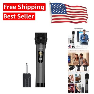 Wireless Karaoke Microphone - UHF Handheld Mic with 160ft Range & Mute Function