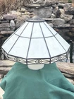 Vtg Tiffany Style Mission Art Deco Marbled Stained Glass Lamp Shade 13.5"x 7" H