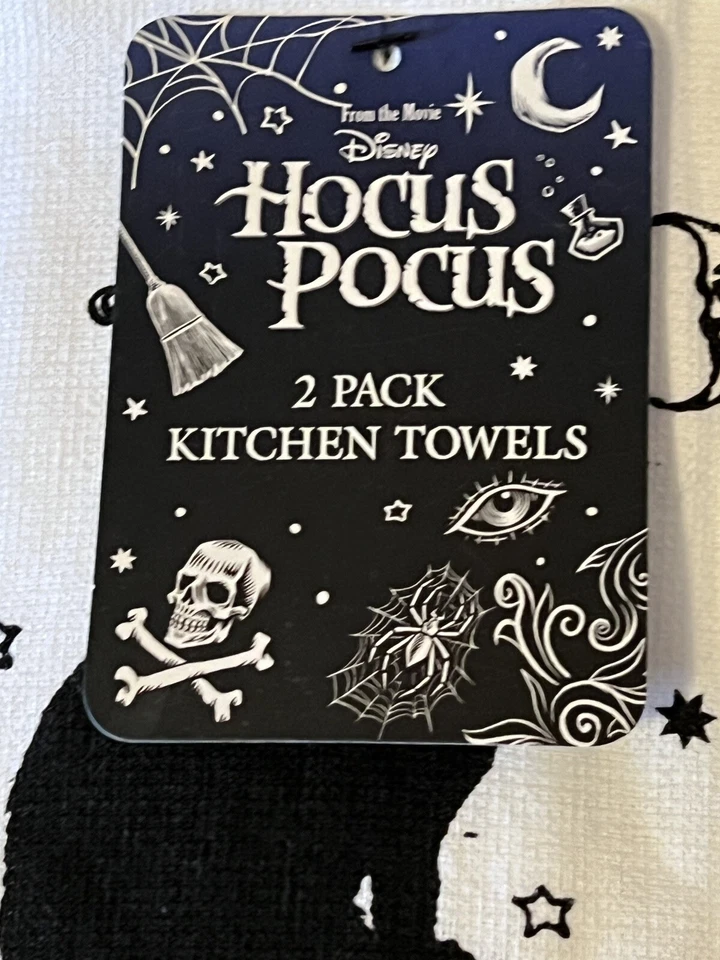 Par de toallas de cocina Disney It's Just A Bunch Of Hocus Pocus Halloween gato negro Foto 3 de 4