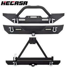 Front Or Rear Bumper W/ Lights Winch Plate D-rings For 87-06 Jeep Wrangler TJ YJ