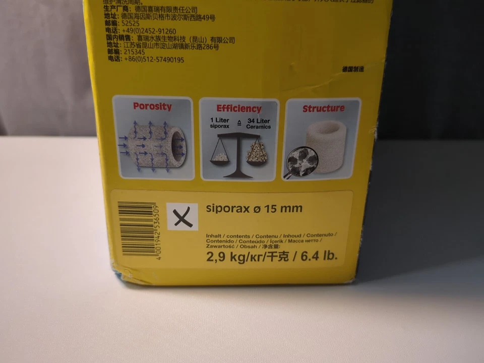 Sera Siporax Pro 15 Mm 10 L, 6,4 Lb. Accesorios Filtro Acuario Blanco #8474 NUEVO Foto 3 de 4