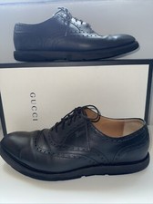 GUCCI 325402 BROGUE BLACK LEATHER SHOE Size 11US