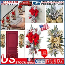 Christmas Garland With LED Light For Staircase Tree Fireplace Door Wreath Decor