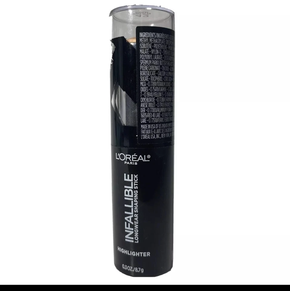 3-Loreal Infallible Longwear Shaping Stick Highlighter .3oz #42 Gold is Cold - Image 4 of 4