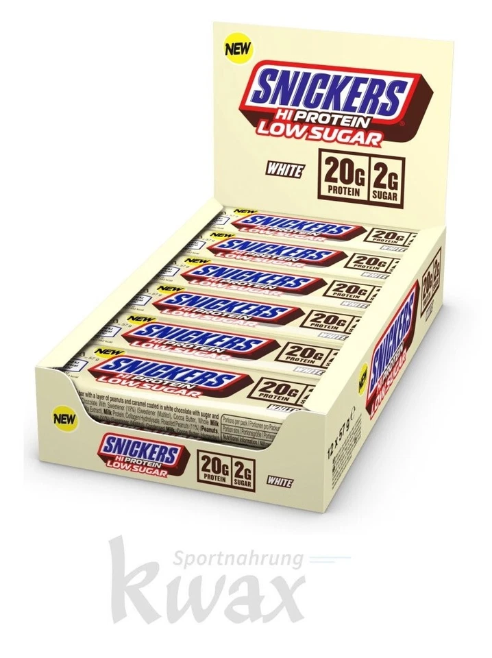 MARS (EUR 43,64/kg) Snickers - Low Sugar High Protein White Bar Riegel Karton 12x 57g