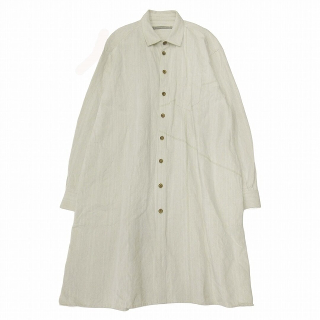 Yuta Matsuoka shirt-coat knitted cotton linen stripe shirt coat 