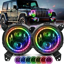 RGB 9" Halo LED Headlights DRL for Jeep Wrangler JL JLU Gladiator 2018-2023 2024