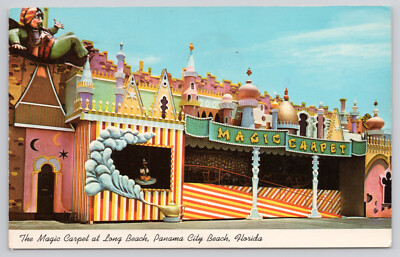 Rare Magic Carpet Ride Long Beach Panama City Beach Florida Postcard 1974