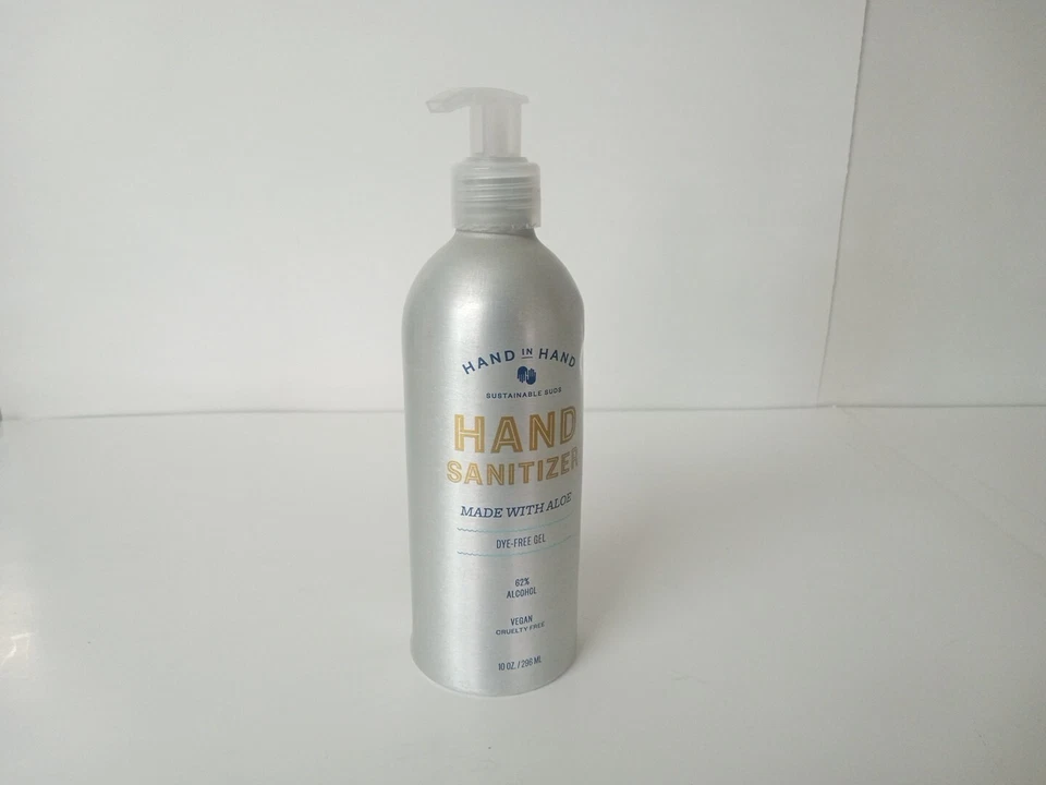 QTY:1 NEW 10 oz Hand in Hand, Hand Santizer W/ Aloe & Dye Free Gel Vegan - Image 3 of 3