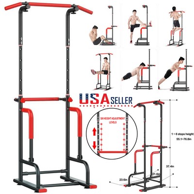 Floor Dip Station Chin Up Bar Power Tower Pull Push Home Gym
