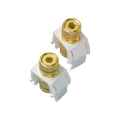 On-Q WP3457WH Audio Binding Post Keystone Insert ? White, AnyPort Compatible