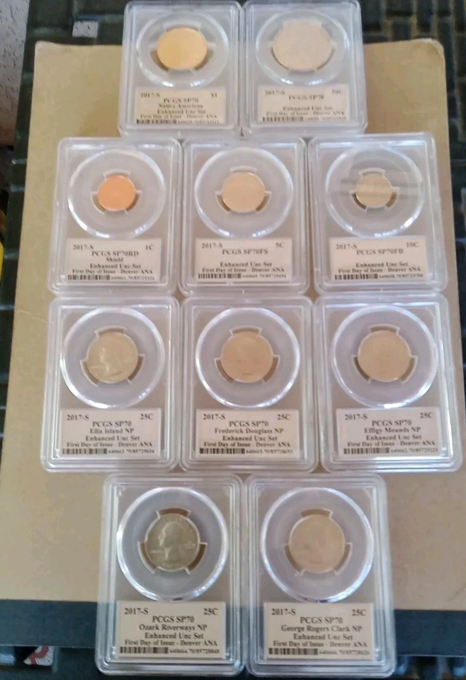 2017 Enhanced Unc 10 PC Set PCGS SP70 FDOI Art Deco Thomas Cleveland - Image 3 of 4