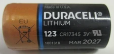 1 CR123A 3V Lithium AS PICTURED 123A Battery March 2027 U.S.A. MADE