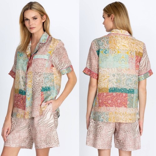 Camicia casual Johnny Was XS Ramie cotone Marsiglia giardino resort bottoni davanti - Foto 2 di 7