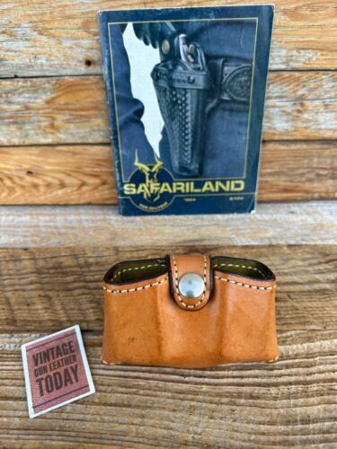 Vintage Safariland Brown Leather Lined Double Magazine Carrier Hi Power 59