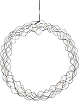 "Led Weihnachts Deko Lichter Leucht Metall Draht Kranz Schwarz \"Curly\" Ca.50 Cm"