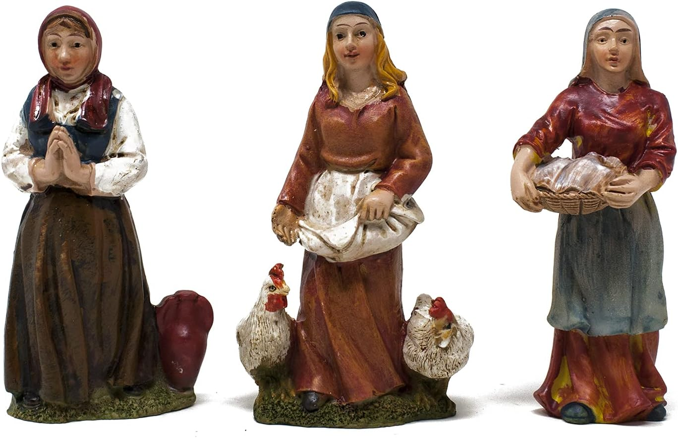 Pastori in Resina 15 Personaggi Da 10 Cm Statuine per Presepe Set 15