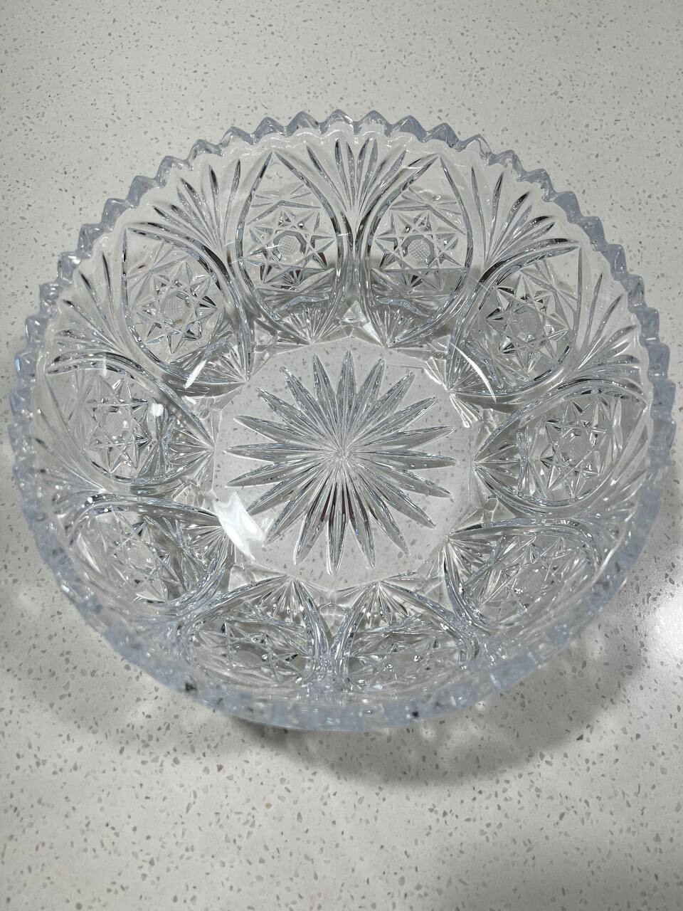 Vintage Crystal Bowl 8" Heavy Cut eBay