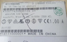 WICKMANN 181 MINATURE FUSE 5X20MM QTY: 20  (U3.4B4)    