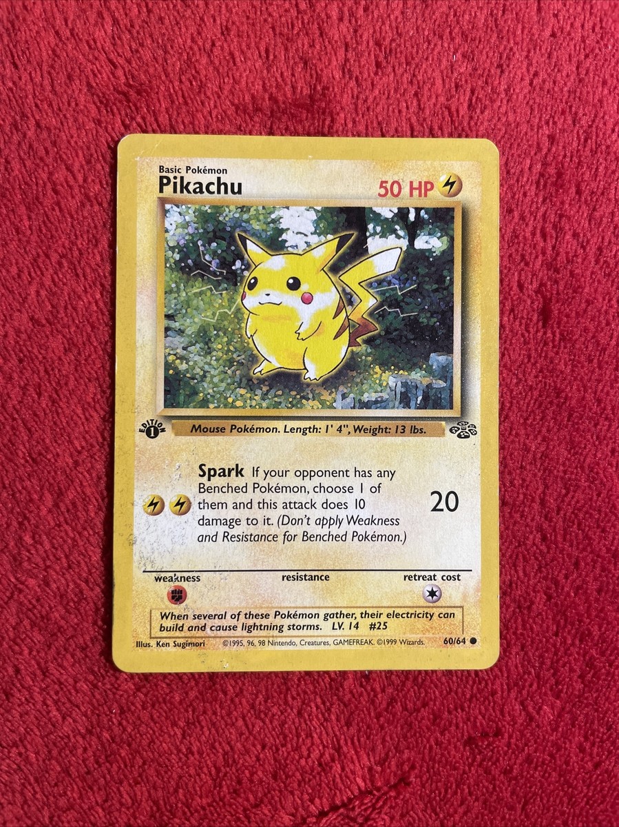 Rare 🔥 ORIGINAL pikachu 60/64 1st edition Pokémon 1999 RED CHEEKS