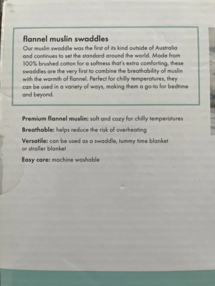 NUEVO CON ETIQUETAS Aden Anais Azul Conejo Conejo Acogedor Franela Muselina Envoltura Mantas Bebé Niños Foto 4 de 4