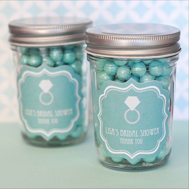 48 Personalized Something Blue Theme Mini Mason Jars Wedding Favor Candy Jars eBay