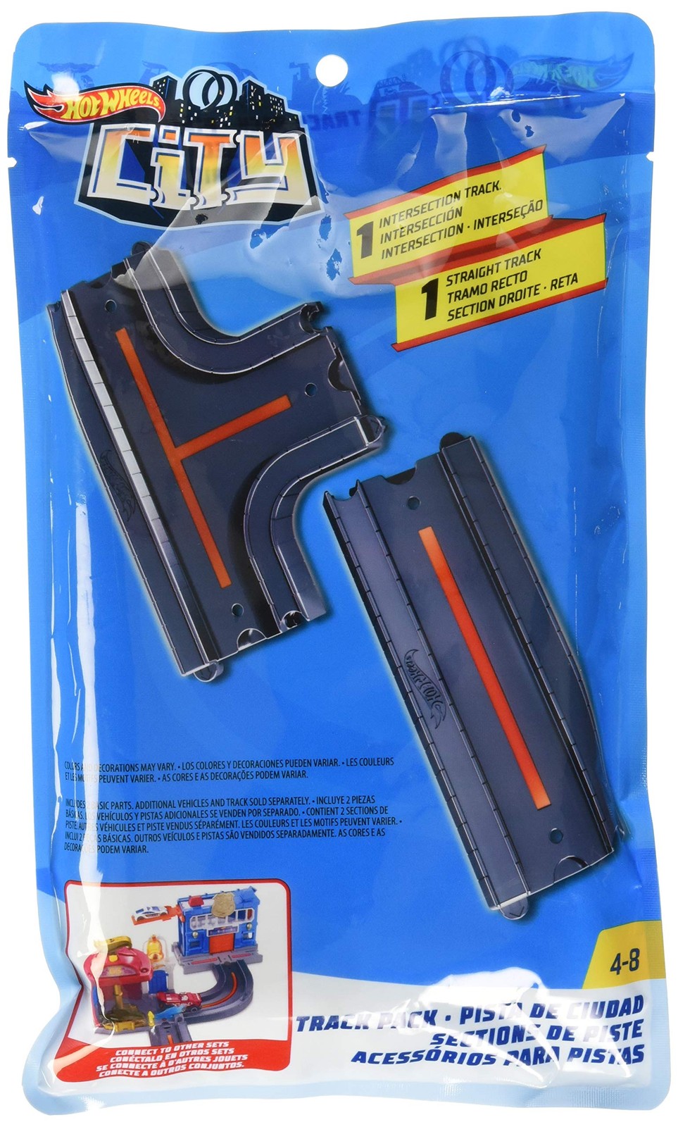 Hot Wheels Straight Intersection Toy Vehicle Track Set, Multicolor Fun