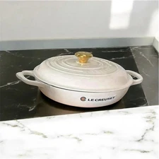 New Le Creuset 3.5 Qt. Cream  Braiser Pan Made in FRANCE Beautiful Pan! Great 🎁
