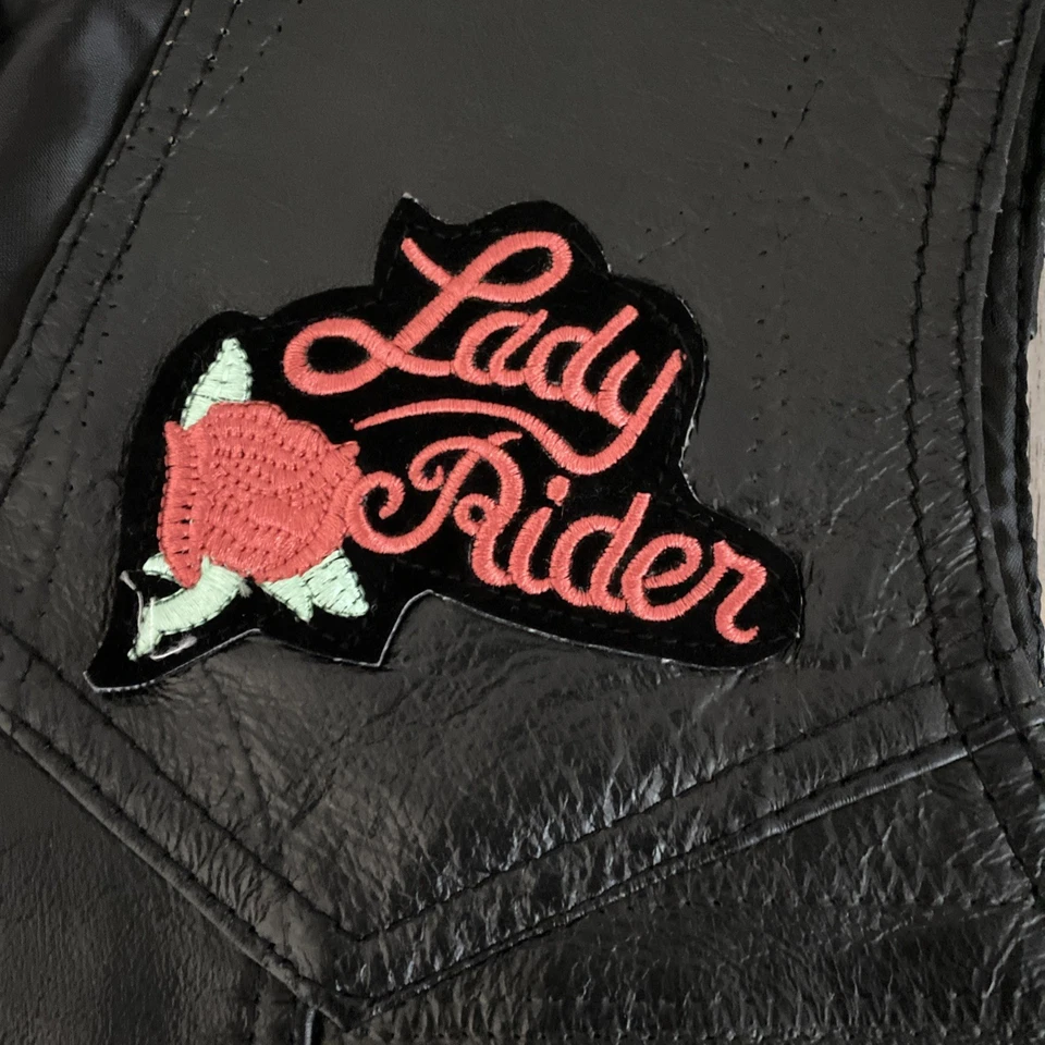 Diamond Plate Women’s Genuine Leather Biker Vest Lady Rider Snap Button Medium - Image 4 of 4