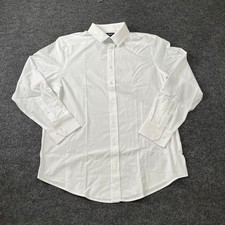 MIZZEN MAIN Leeward Fomal LS Dress Shirt Men's Size M White Solid
