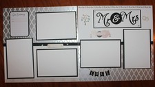 Mr.  Mrs. Wedding scrapbook pages 2, each 12 x 12 handmade assembled premade