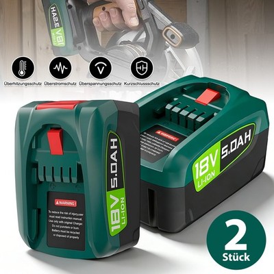 5000mAh Ersatz Akku 18V Premium 2 Stück Für Bosch GLORIA Gardena PBA PSB PSR