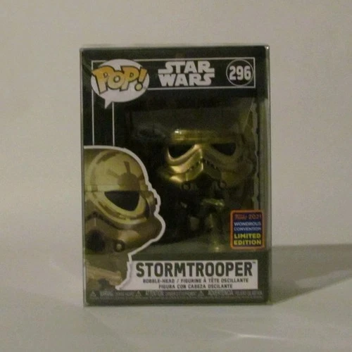 Funko Star Wars Stormtrooper #296 Pop! Vinyl Gold Chrome WonderCon 2021 Limited…