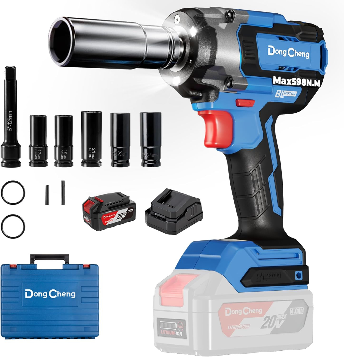 Avvitatore a Impulsi Senza Fili Brushless 18V, Pistola a Impulsi Da 598 Nm, 1/2