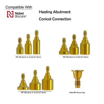 Dental Nobel Biocare Healing Abutment Cap Compatible with NOB Active 3.6/5.0/6.0
